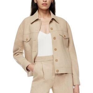 Aritzia Wilfred Wayward Jacket in Heather Oat Beige L